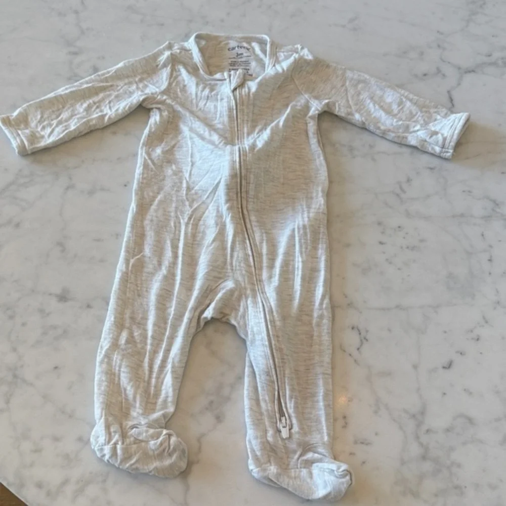 Carter’s PurelySoft Footed Pajamas 3-6M Blue Zip Sleeper